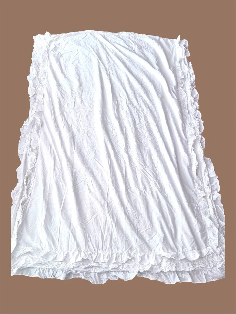 Rachel Ashwell Shabby Chic Petticoat Twin Duvet Cover White Cotton Eyelet Ruffle